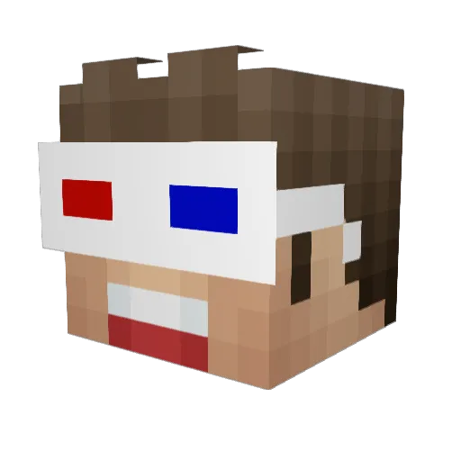 Bluewiseman Minecraft avatar head, 3D render
