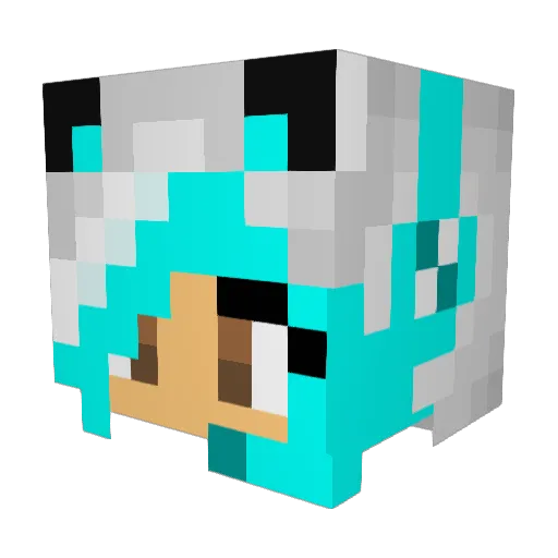 Bluewolf_100 Minecraft avatar head, 3D render