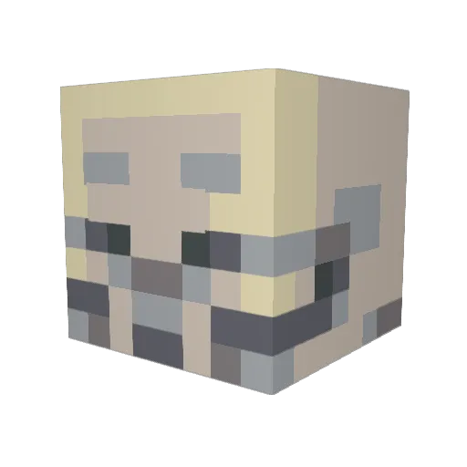 Bluewolverine Minecraft avatar head, 3D render