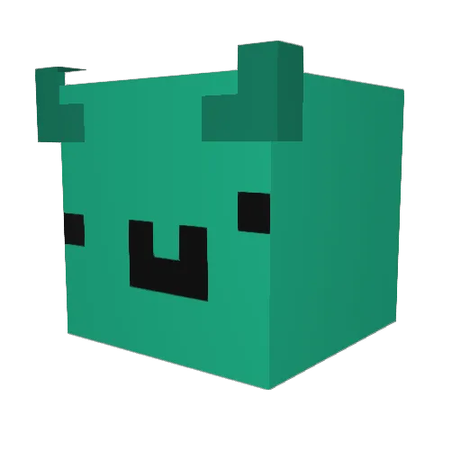 Bluewoo_ Minecraft avatar head, 3D render
