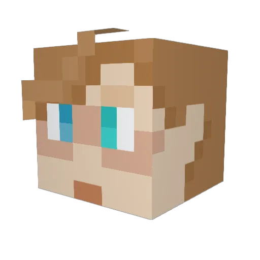BlueyBlues Minecraft avatar head, 3D render