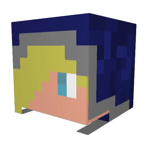 BlueyStormy Minecraft avatar head, 3D render