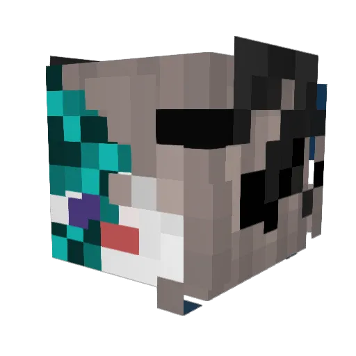 BluezPotateo_04 Minecraft avatar head, 3D render