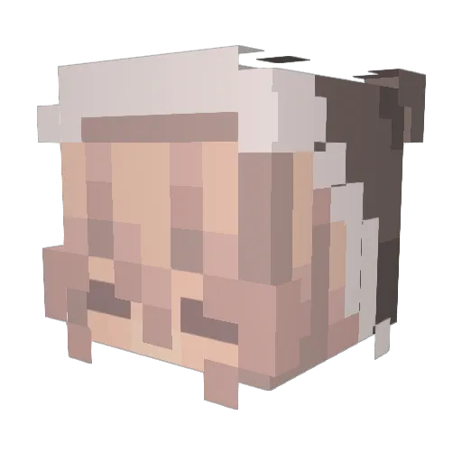 Bluezly Minecraft avatar head, 3D render