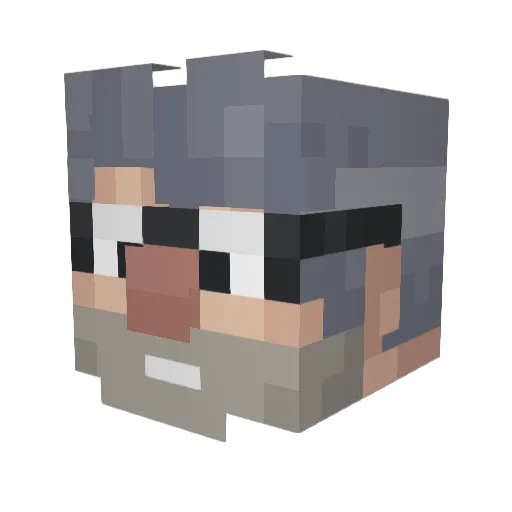 Bluffii Minecraft avatar head, 3D render