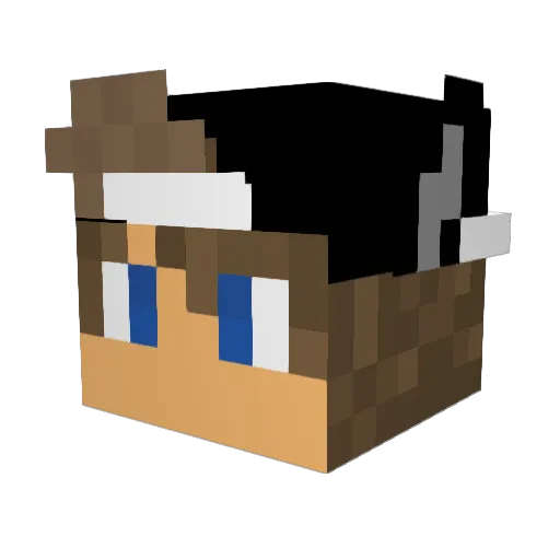 Blufiz Minecraft avatar head, 3D render