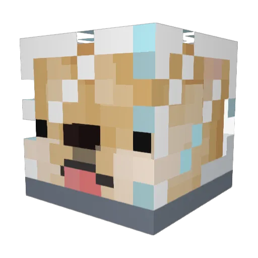 Blufster Minecraft avatar head, 3D render