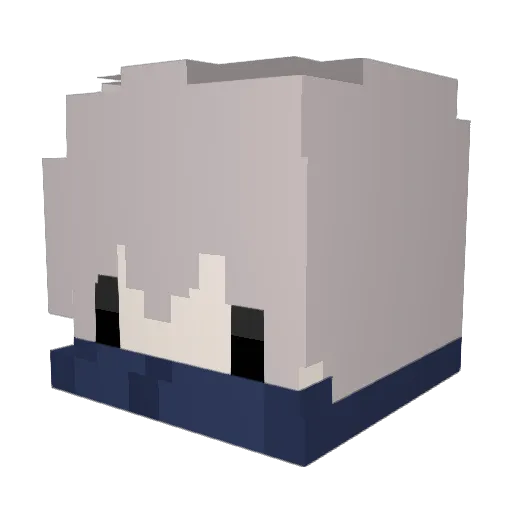 Bluie_Spark Minecraft avatar head, 3D render