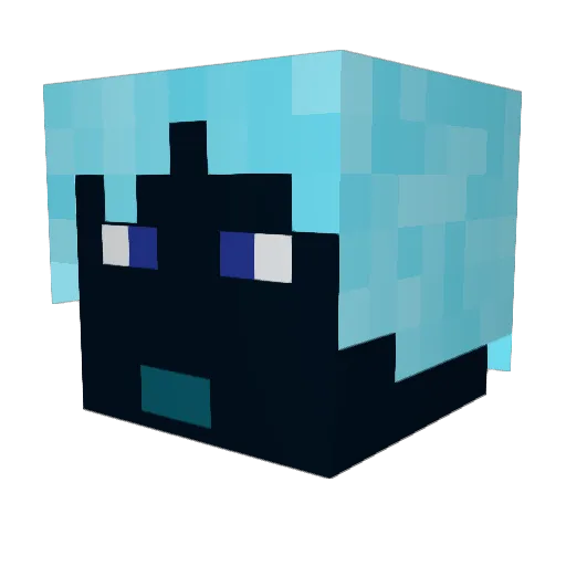 BluishMontoya Minecraft avatar head, 3D render
