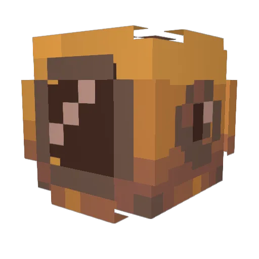 Bluisp Minecraft avatar head, 3D render