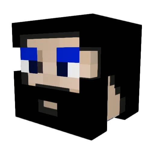Blujel Minecraft avatar head, 3D render
