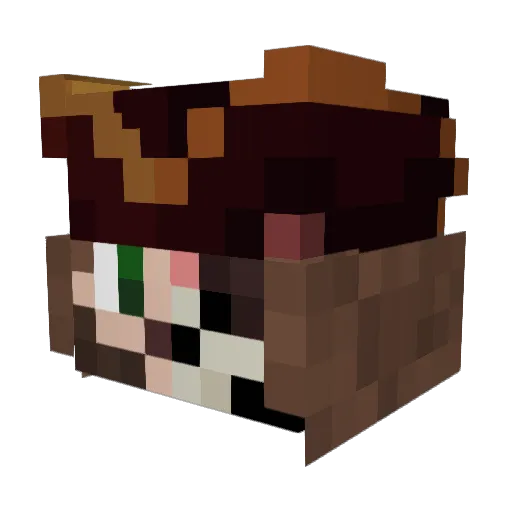 Bluke0 Minecraft avatar head, 3D render