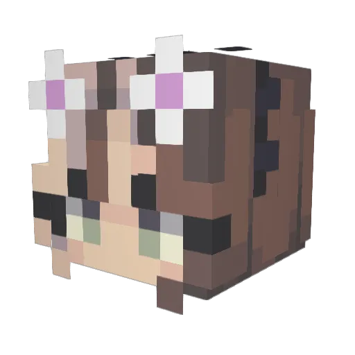 Bluluu Minecraft avatar head, 3D render