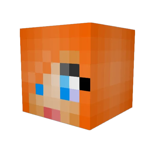 BlumePurple Minecraft avatar head, 3D render