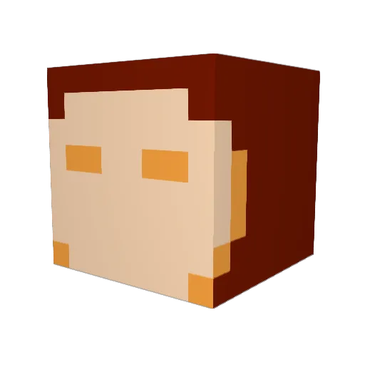 Bluminin Minecraft avatar head, 3D render