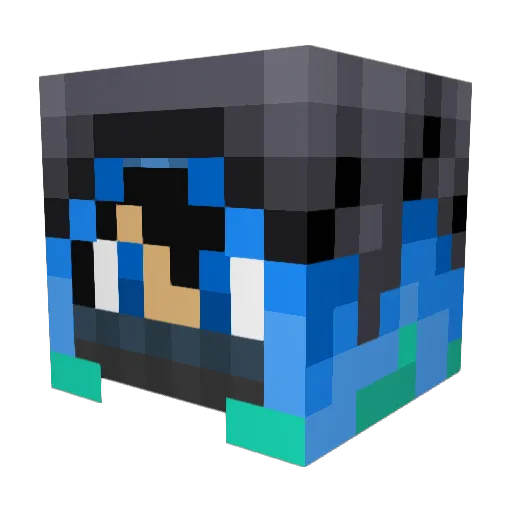 Bluninja8000 Minecraft avatar head, 3D render