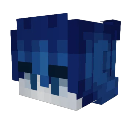 Blunnity Minecraft avatar head, 3D render