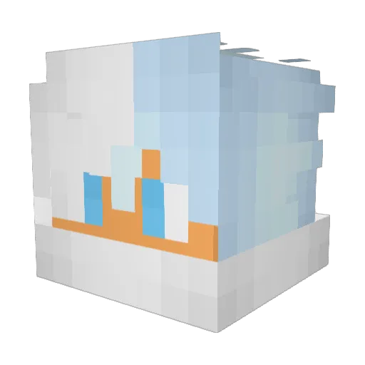 Bluplip_ Minecraft avatar head, 3D render