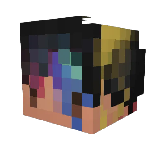 Bluqua Minecraft avatar head, 3D render