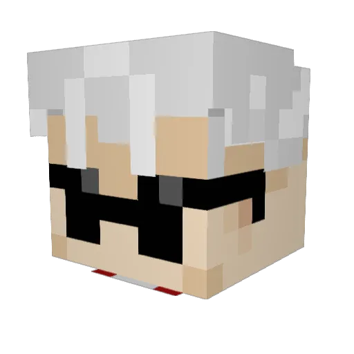 Blurai Minecraft avatar head, 3D render