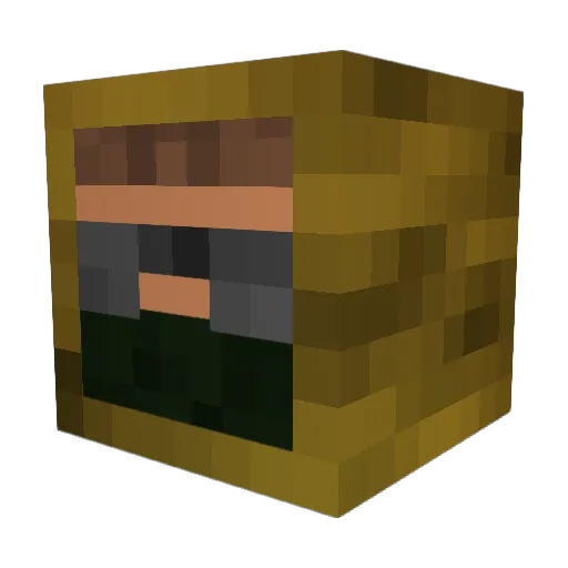 Bluraystation Minecraft avatar head, 3D render