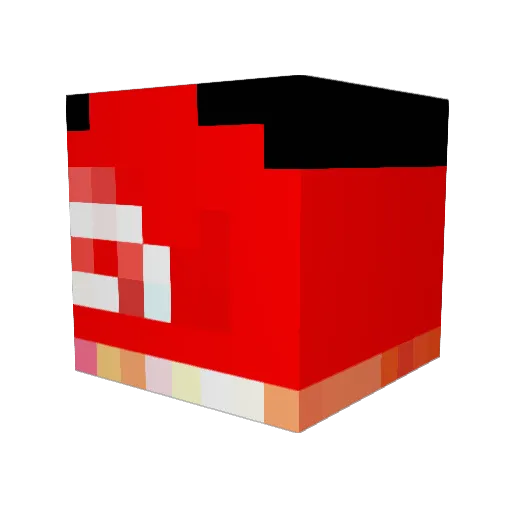 Blureddd Minecraft avatar head, 3D render