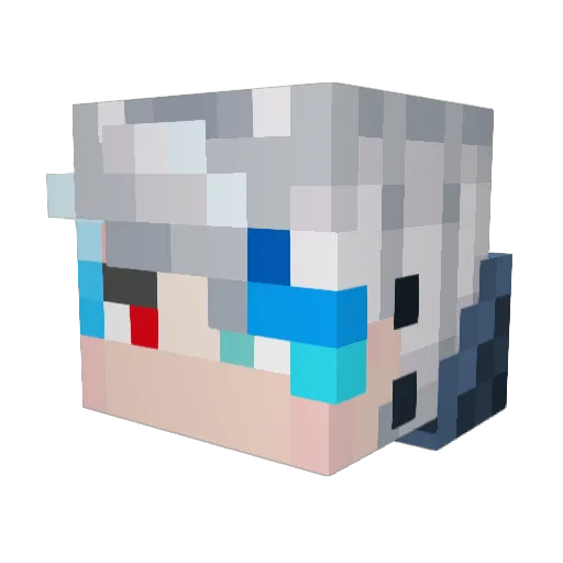 Blureprint Minecraft avatar head, 3D render