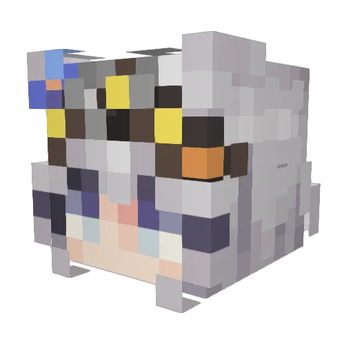Blurple7 Minecraft avatar head, 3D render
