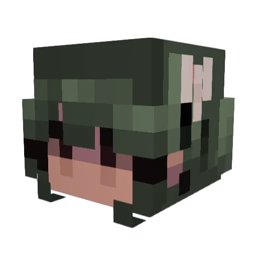 BlursedFirst Minecraft avatar head, 3D render