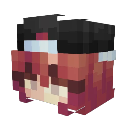 Blusang Minecraft avatar head, 3D render