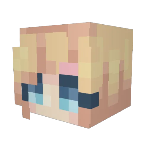BlushMia Minecraft avatar head, 3D render