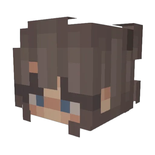 Blushella Minecraft avatar head, 3D render