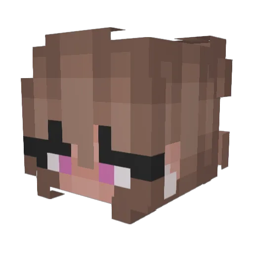 Blushi Minecraft avatar head, 3D render