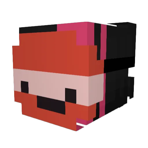 Blushingly Minecraft avatar head, 3D render