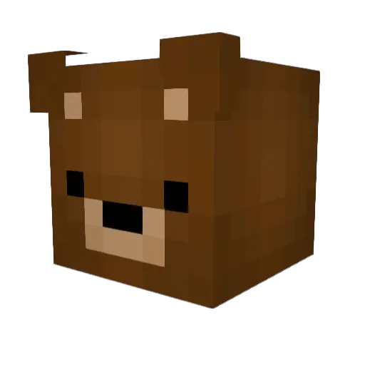BlushyBear Minecraft avatar head, 3D render