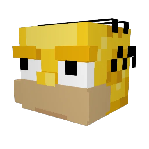 Blusian Minecraft avatar head, 3D render