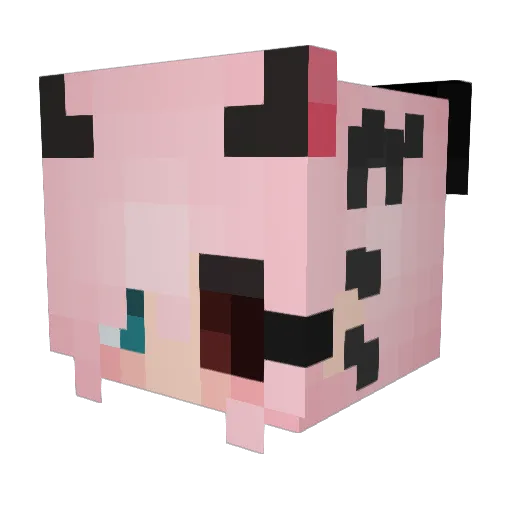 Blustache Minecraft avatar head, 3D render
