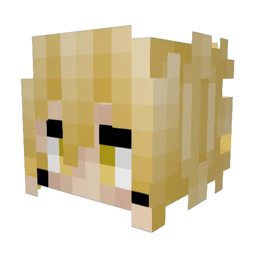 Blusther Minecraft avatar head, 3D render