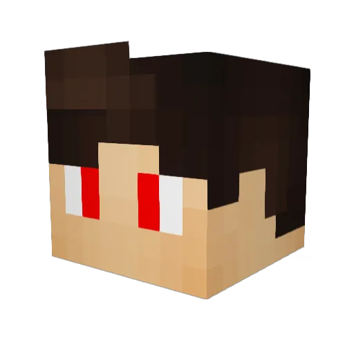 BlutDaemon Minecraft avatar head, 3D render