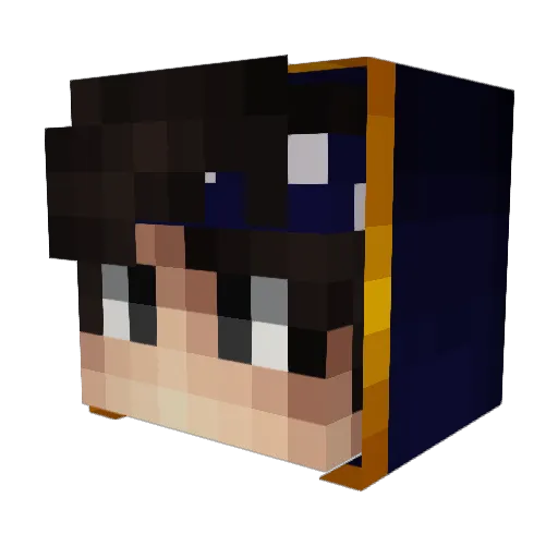 BlutuchBlock Minecraft avatar head, 3D render