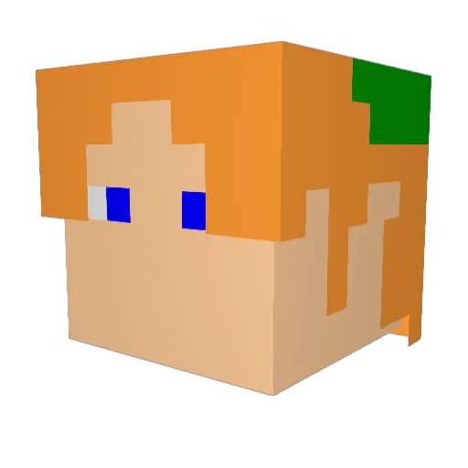 Blutzifer Minecraft avatar head, 3D render