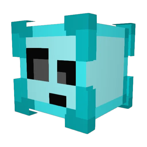 Bluuecraft Minecraft avatar head, 3D render