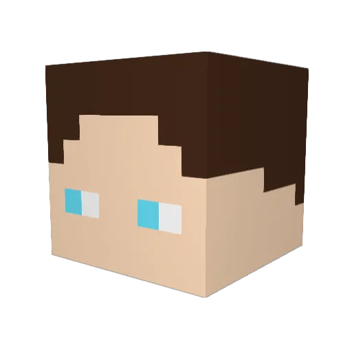 Bluuewhale Minecraft avatar head, 3D render