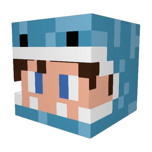 BluueyZ Minecraft avatar head, 3D render