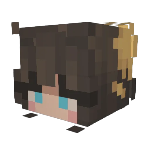 Bluwu7 Minecraft avatar head, 3D render