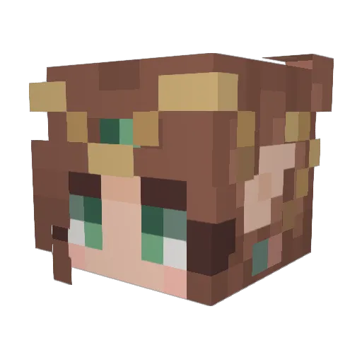 Bluzkiii Minecraft avatar head, 3D render
