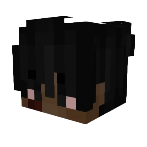 BlvckGhost1 Minecraft avatar head, 3D render