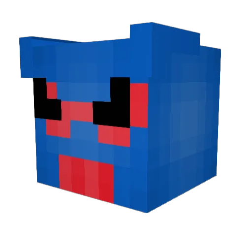 Blvtig Minecraft avatar head, 3D render