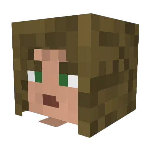 BlxckPudding Minecraft avatar head, 3D render
