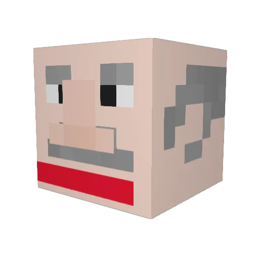BlxckShot Minecraft avatar head, 3D render
